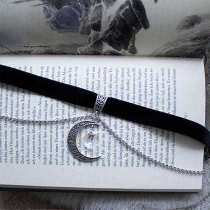 Brand Filigree Crescent Moon And Crystal Pendant..