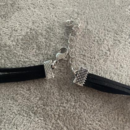 Gothic Snake Necklace Black Velvet Rope Chain..