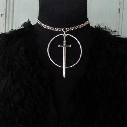 Gothic Sword Pendant Necklace Fashion Medieval..