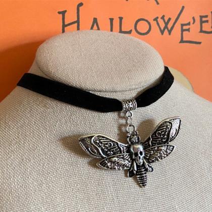 Death Head Moth Necklace Gothic Dark Science..