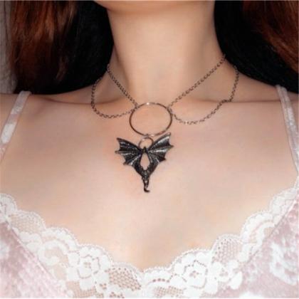 Fashion Flying Vampire Bat Necklace Retro Gothic..
