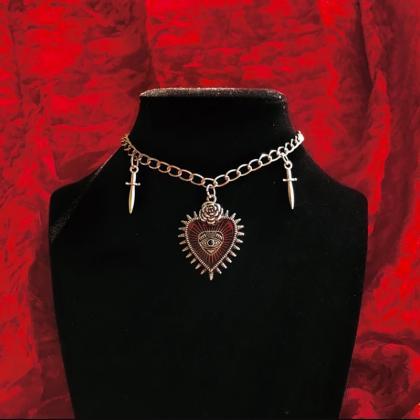 Gothic Hip Hop Y2k Jewelry Wild Rose Cross Pendant..