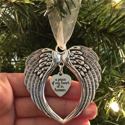 Boho Angel Wings Heart Pendant Necklace, Fashion..