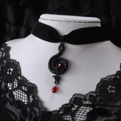 Brand Black Velvet Collar, Gothic Black Snake..