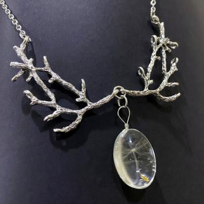 Fashion Dandelion Glass Crystal Pendant Crescent..