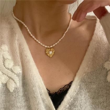 Vintage Freshwater Pearl Necklace For Women Retro..