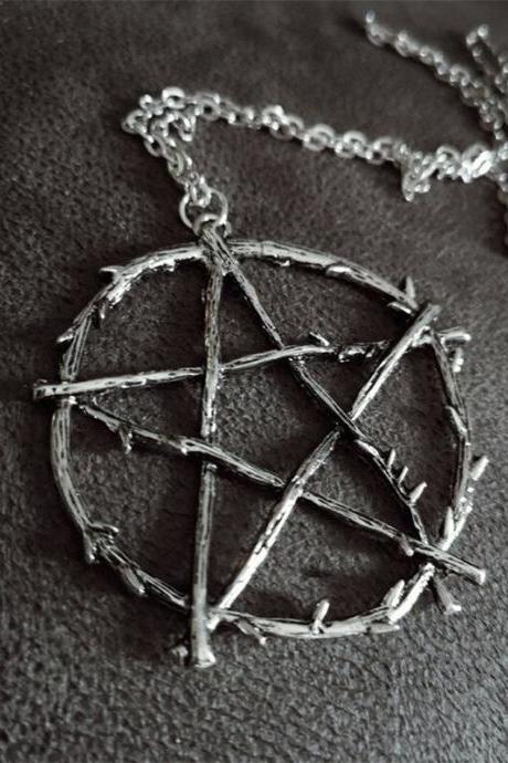Pentagram Necklace, Pendant, Wiccan Necklace, Witch Necklace, Gothic Necklace, Grunge Necklace, Punk Alternative Jewelry