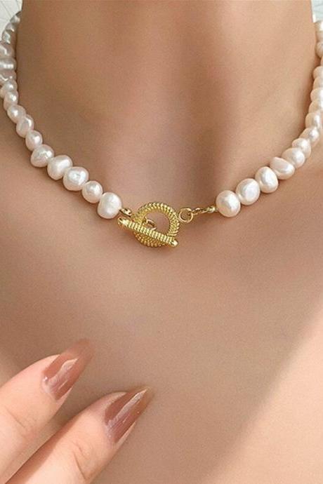 Vintage Double-layer Baroque Freshwater Pearl Retro Necklace For Women Wedding Party Jewelry Accessories